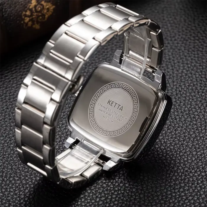 KETTA nouvelles montres d'affaires de loisirs pour homme veilleuse fonction calendrier cadran carré étanche montre à Quartz pour hommes reloj hombre