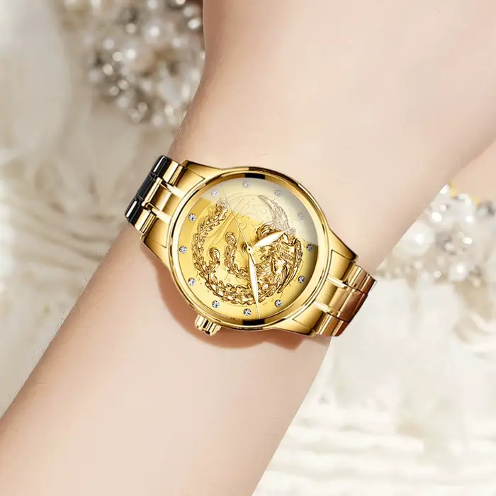 Montres à quartz durables vintage BINBOND Phoenix pour femmes