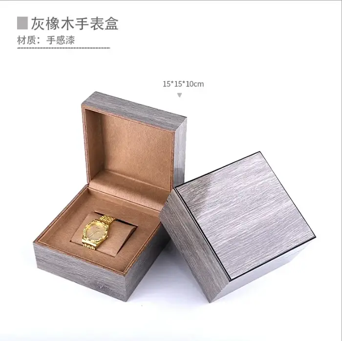Boîte à montres classique en bois massif design couvercle rabattable rangement bijoux montres cadeau présentation occassions spéciales