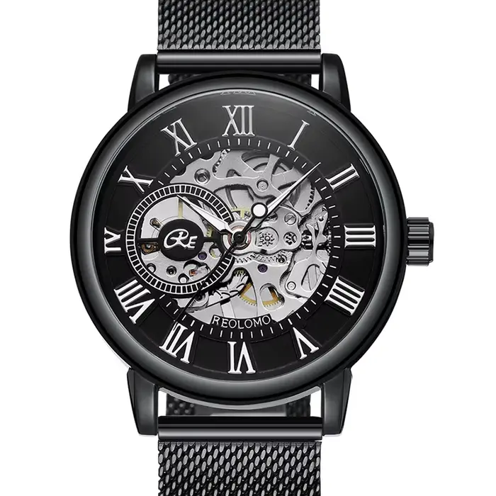 Montre mécanique homme marque de luxe squelette bracelet acier inoxydable pour homme ocassions spéciales style élégant durable