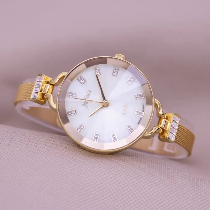Montre à quartz en nacre pour femme, grand cadran, bracelet en cuir tressé, cadeau pour fille, pas d