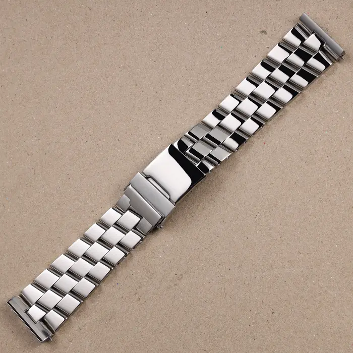 Bracelet de montre en acier inoxydable massif, argent brossé poli de haute qualité, 24mm, pour Breit