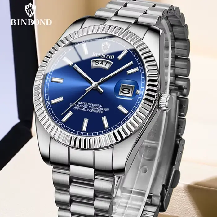 Montre homme affaires sport lumineuse avec résistance à l'eau quartz design classique pour tous les jours