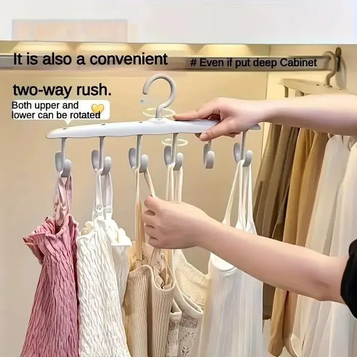 Cintre rotatif à 12 crochets – Organisateur de placard peu encombrant pour cravates