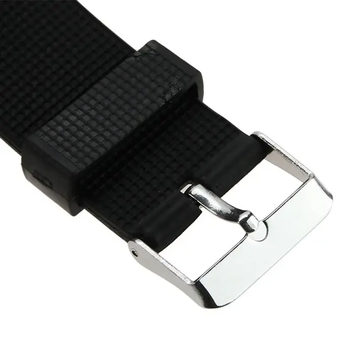 Montre d'aviation étanche noire unisexe cadran luminescent LED bracelet en caoutchouc pour activités sportives et nautiques