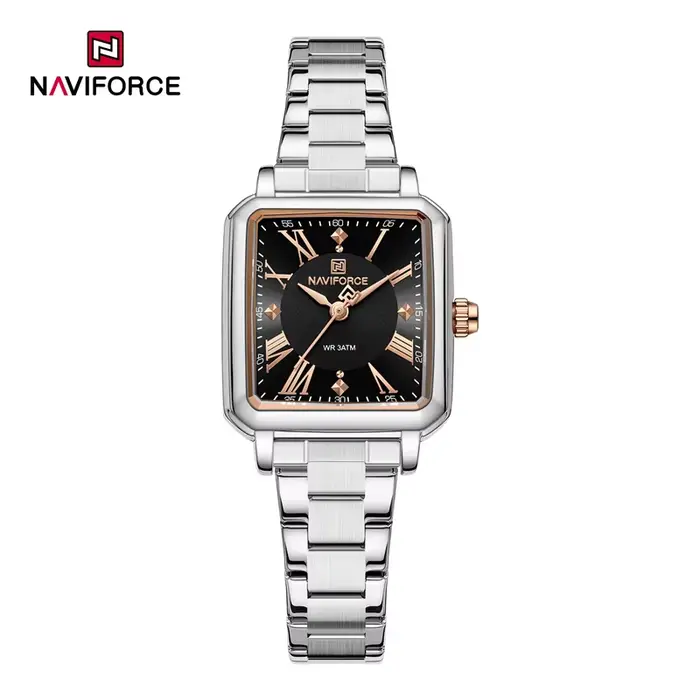 Montre NAVIFORCE tendance pour femme, quartz, acier inoxydable, étanche, décontractée, cadeau pour p