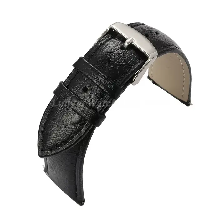 Bracelet de montre en cuir motif autruche pour hommes et femmes, 18mm 20mm 22mm, barre à ressort à d