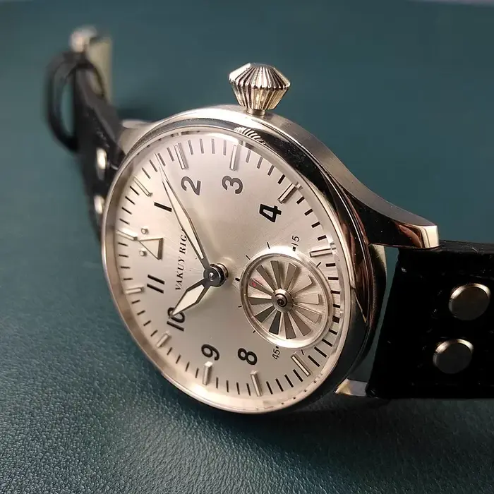Montre mécanique manuelle pour hommes avec mouvement ventilation, cuir, boucle ardillon, résistante à l'eau, pour occasions spéciales et tenues décontractées