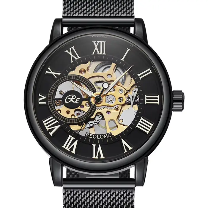 Montre mécanique homme marque de luxe squelette bracelet acier inoxydable pour homme ocassions spéciales style élégant durable