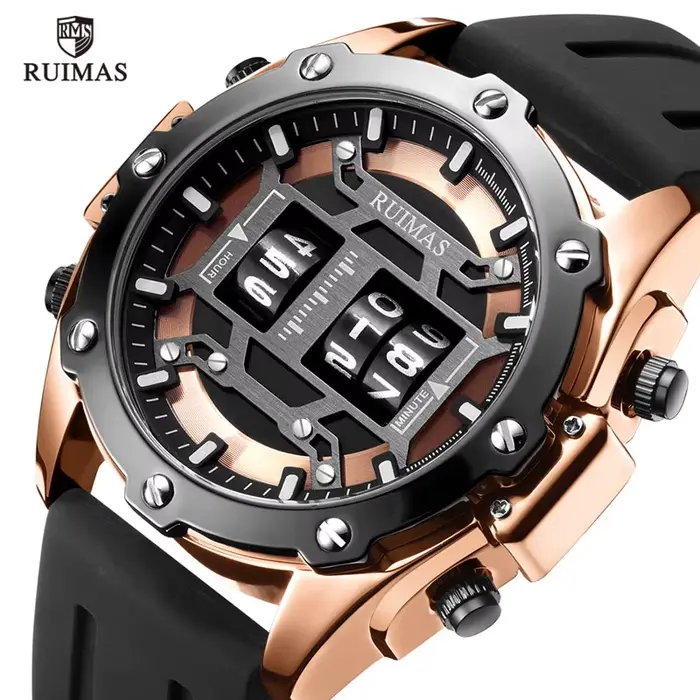 RUIMAS – montre-bracelet de luxe à Quartz numérique pour hommes