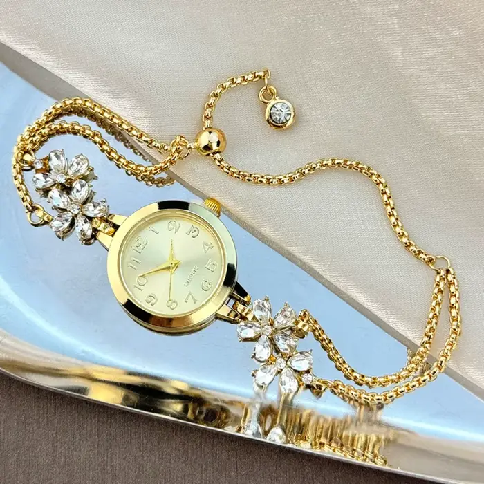 Montre-Bracelet élégante pour femmes, chaîne Double couche, montres d'affaires exquises pour dames, 