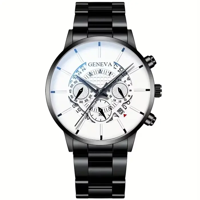 Montre RUNERR à Quartz avec Bracelet en Acier Inoxydable pour Homme Occasions Spéciales Elégante Fonction Calendrier