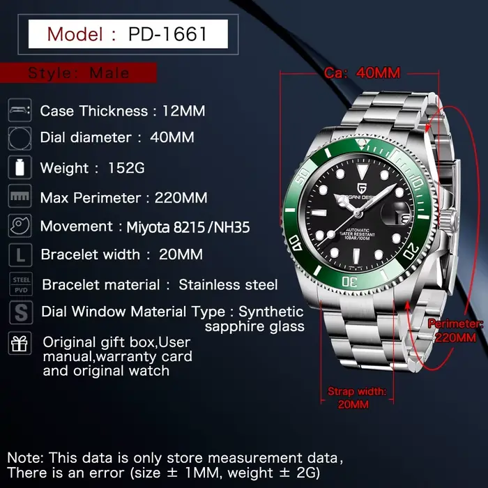 Montres automatiques mécaniques pour hommes PAGANI Design 2026