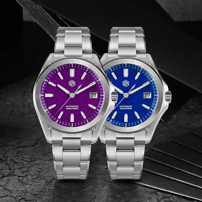San Martin 39mm montre de Sport de luxe cadran émail NH35 automatique mécanique pour hommes montres en acier étanche 10Bar lumineux SN0129