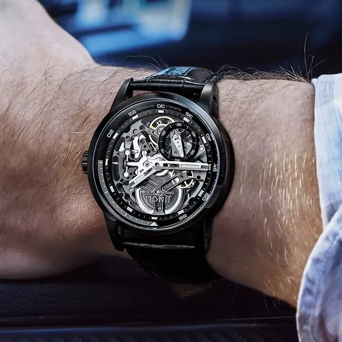 JINLERY montre pour hommes montres mécaniques automatiques squelette étanche montre-bracelet de luxe auto vent mâle