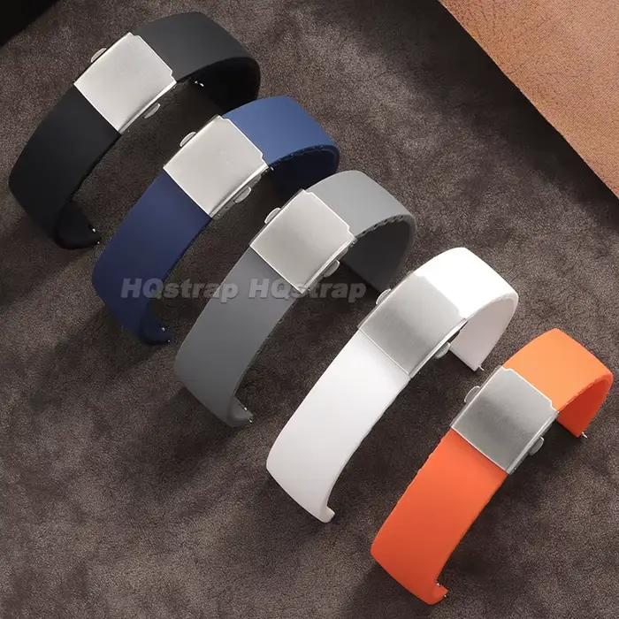 Bracelet de montre en silicone confortable et résistant à l'eau pour femmes et hommes styles sportifs et classiques occasions spéciales et quotidiennes