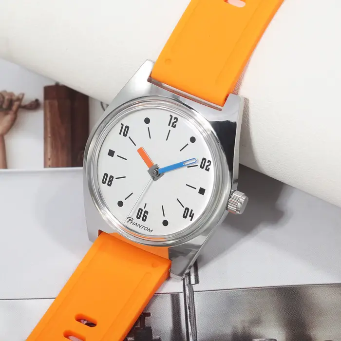Montre mécanique VITEMPORA à remontage manuel avec bracelet en cuir pour homme, design Bauhaus, résistance à l'eau 3 bars, mouvement manuel, idéal pour toutes occasions et cadeaux spéciaux