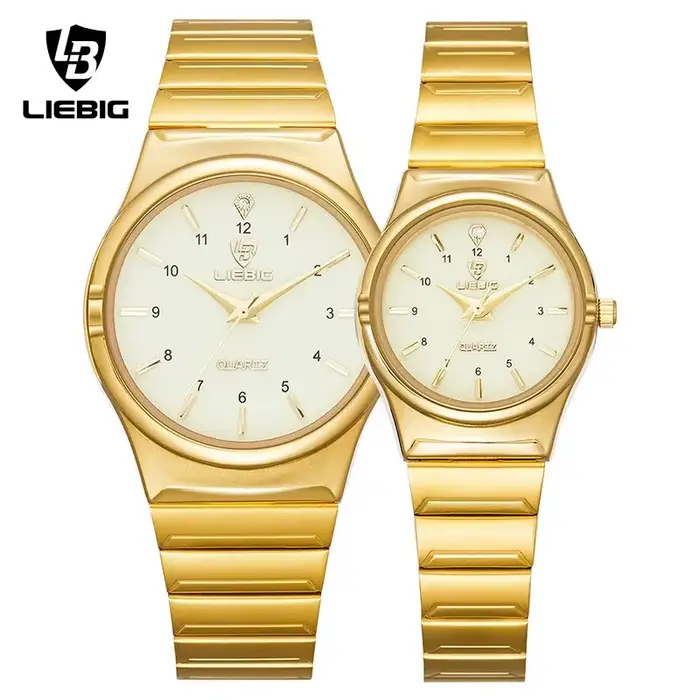 Montre-bracelet de luxe en acier inoxydable pour hommes et femmes