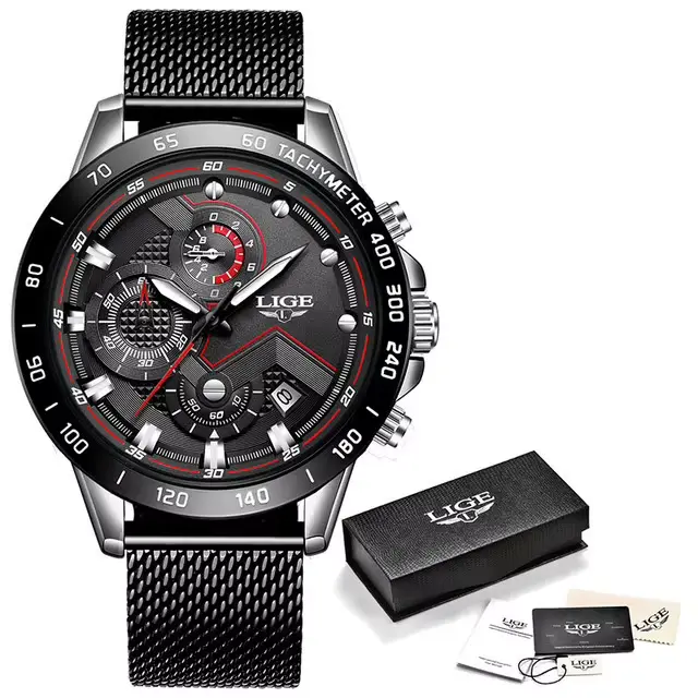 LIGE nouveau or Rose femmes montre haut de gamme montre de luxe femmes Quartz Sport femmes Bracelet 