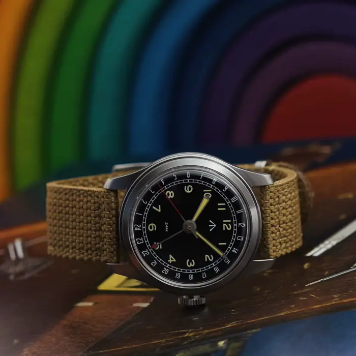 Montre Merkur rétro peau plongeur automatique 24h style militaire homme ocassions spéciales