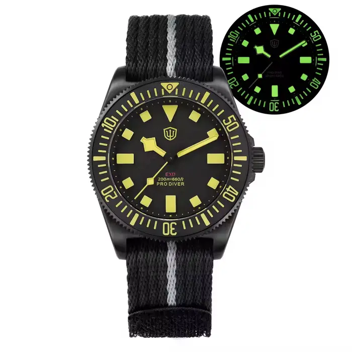 Watchdives EXD 40mm montre de plongée en titane VH31 balayage deuxième Movt saphir BGW9 Lume 200M WR lunette en céramique bracelet Interchangeable