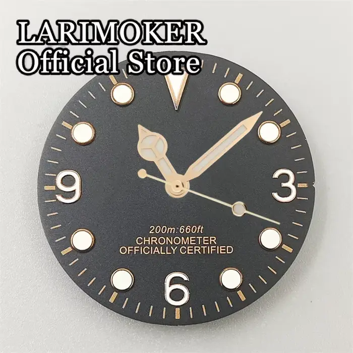 Cadran de montre LARIMOKER en acier inoxydable avec lueur verte pour hommes et femmes, compatible avec mouvements NH35 ETA2824 2836 MIYOTA8gem DG2813 PT5000