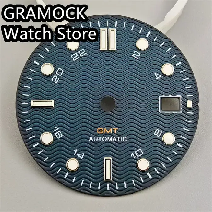 Cadran de montre GRAMOCK 31mm lumineux vert pour homme et femme adaptable à différents mouvements occasions spéciales