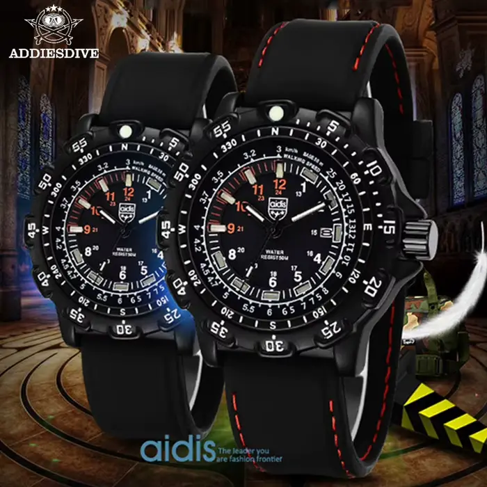 Montre Forces Spéciales Addies étanche plongeur lumineuse pour homme aventuriers randonnée plongée occasionnels