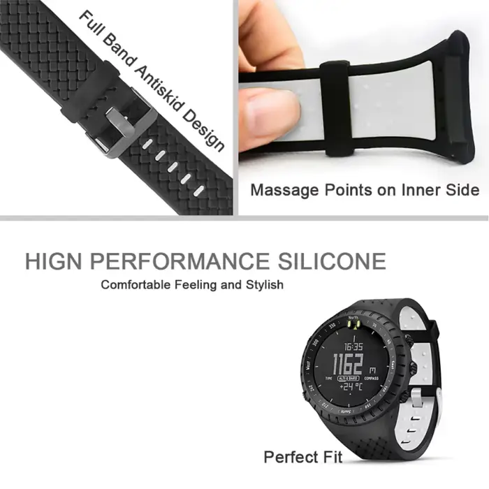 Housse TPU 2 en 1 et Bracelet en Silicone Coloré pour Suunto Core - Accessoire de Montre Intelligente Chic et Durables