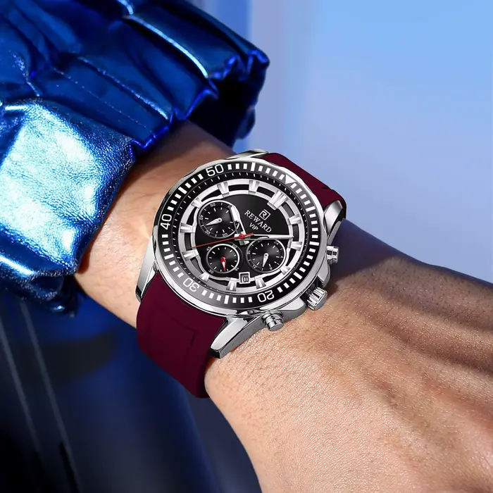 Montre homme à six aiguilles avec affichage numérique et analogique multifonctionnelle élégante et décontractée pour homme occasions spéciales