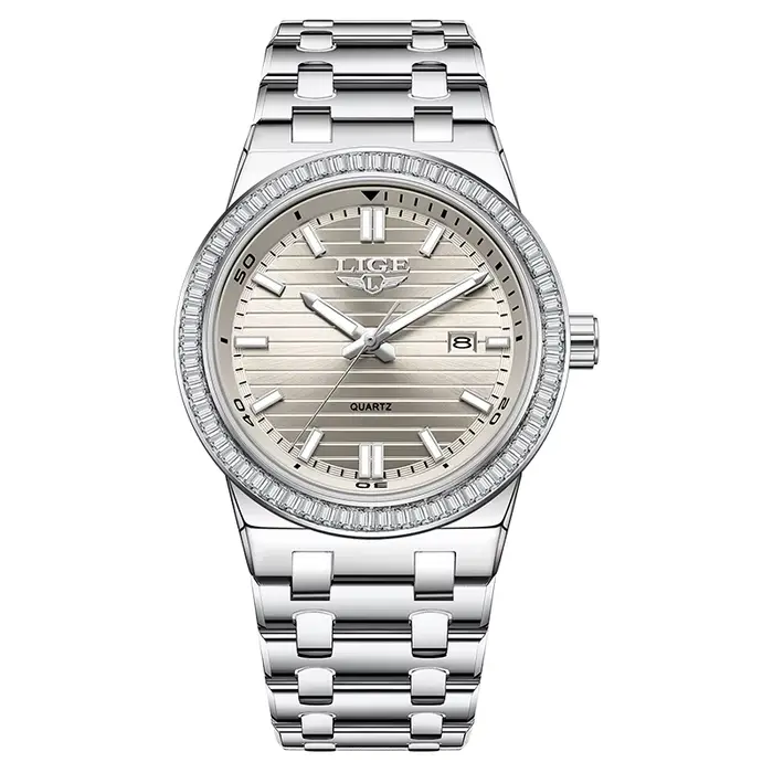 Montre de luxe pour homme LIGE, bleue, tendance, pour homme d'affaires, étanche, lumineuse, avec dia