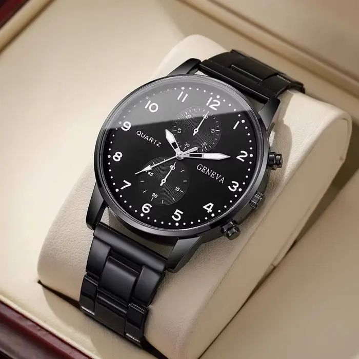 Montres d'affaires pour hommes de mode montre-bracelet à Quartz de luxe pour homme horloge noire Rel