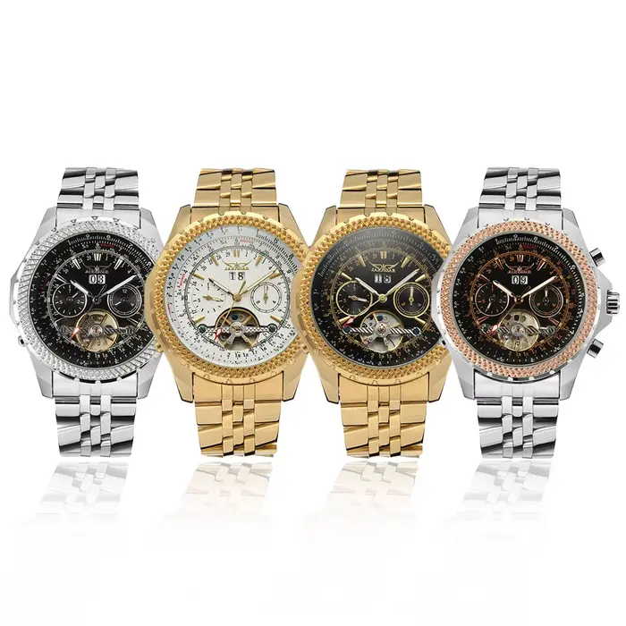 JARAGAR luxe 51mm cadran automatique mécanique Tourbillon montre pour hommes