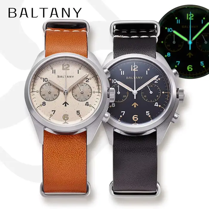 Montre Baltany 39mm S5044 Chronographe Militaire Quartz Résistante à l'Eau Occasions Spéciales Homme