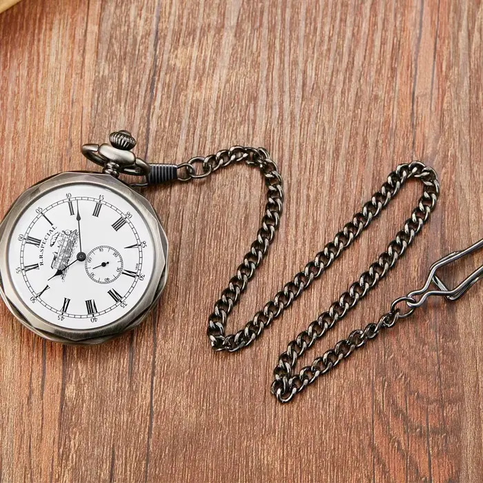 Montres de poche et porte-clés Londres en argent antique pour hommes et femmes