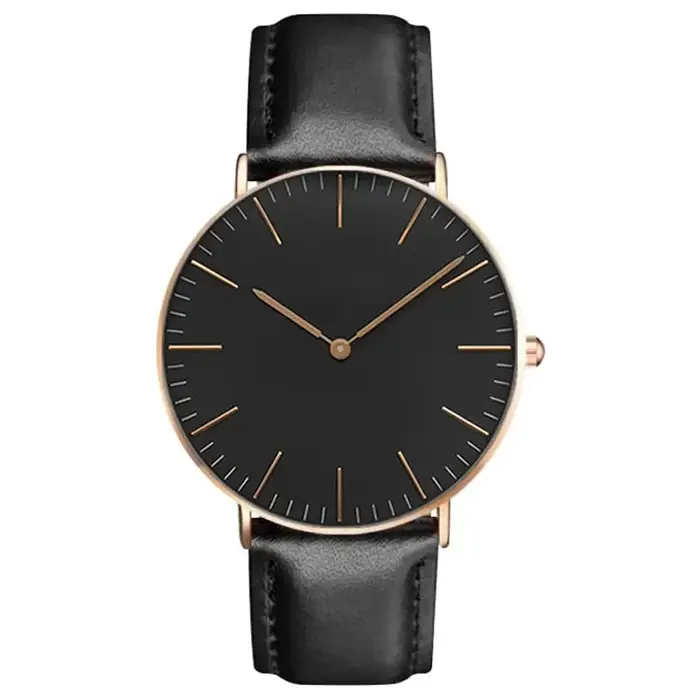 Montre élégante en cuir pour femme rose et blanche simple et décontractée pour occasions spéciales et quotidienne