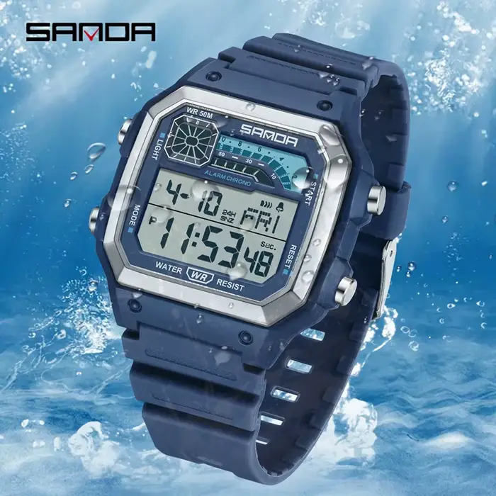 SANDA Sport de plein air chronographe électronique montre hommes montres multifonctions réveil Chron