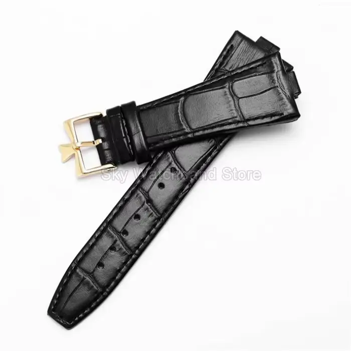 Pour Vacheron Constantin série outre-mer Bracelet de montre en cuir de vachette véritable 47450 49150 47040V