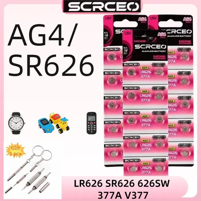 Piles bouton SR626SW AG4 LR626 SR626 626SW 377A V377 1.5V pour mini lampe torche