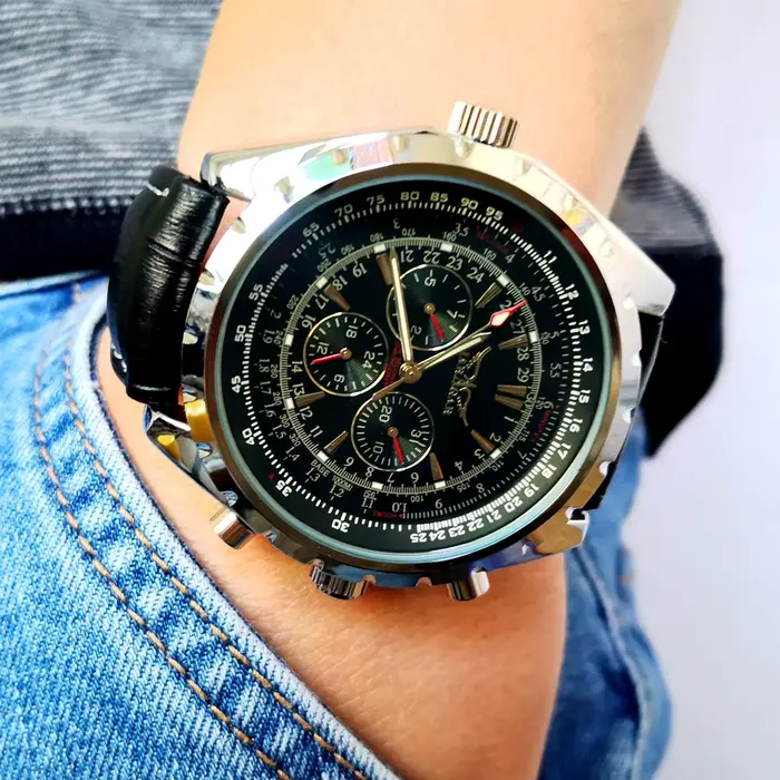 Montre Jaragar homme automatique avec tourbillon et calendrier complet pour affaires et détente