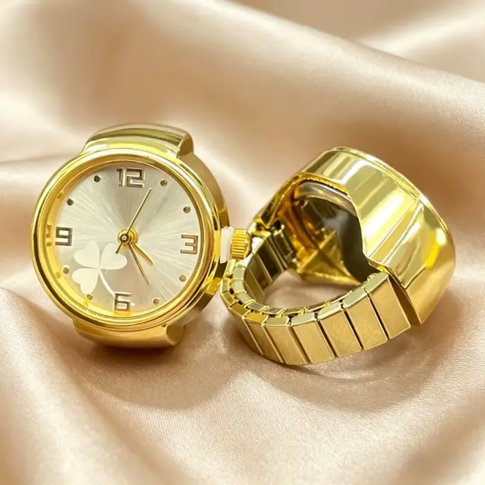 Montre Bague Trèfle Colorée Simple Multicolore Unisexe Bijou Tendance Cadeau pour Couple