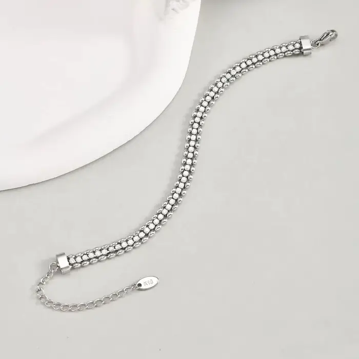 Bracelets à trois couches en acier inoxydable pour femmes