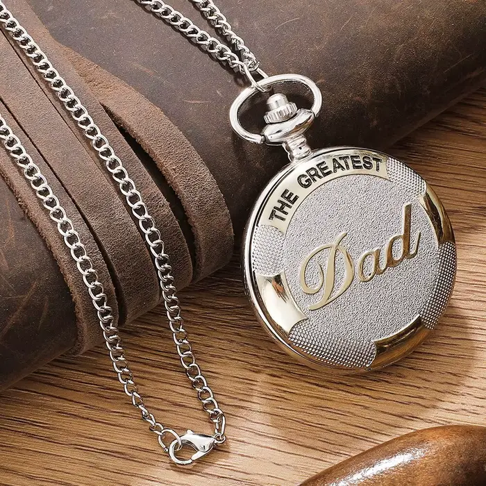 Montre de poche vintage à quartz en alliage argenté pour homme et femme occasions spéciales cadeau de luxe