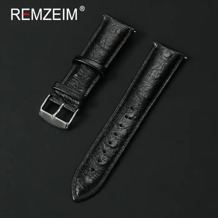 Bracelets de poignet en cuir motif d'autruche 18mm 20mm 22mm bracelet de montre hommes femmes bracel