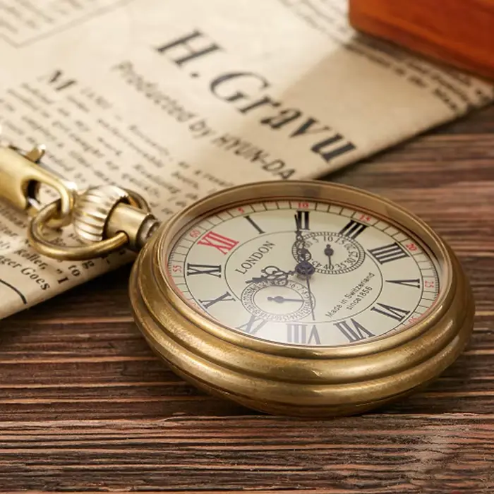 Montre de Poche Mécanique à 5 Aiguilles pour Homme