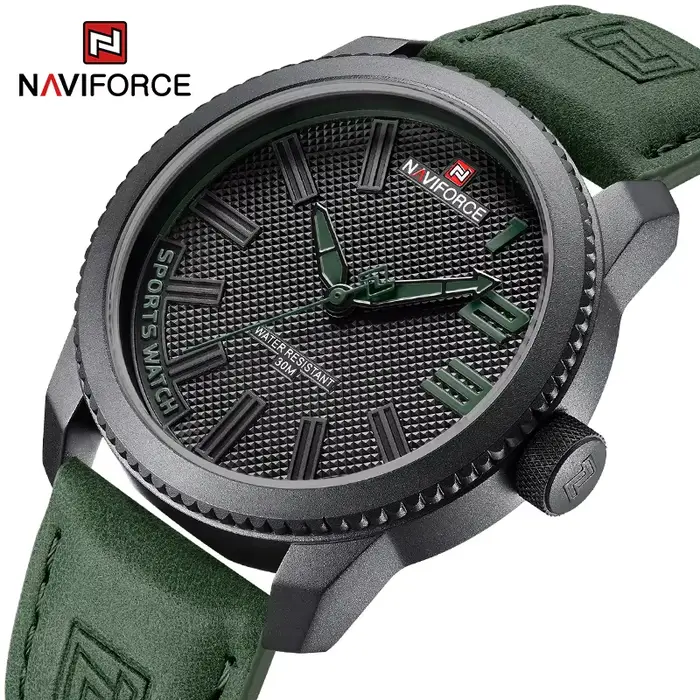 Montre Naviforce en alliage robuste et résistante à l'eau pour homme, sportive et décontractée pour diverses occasions et aventures