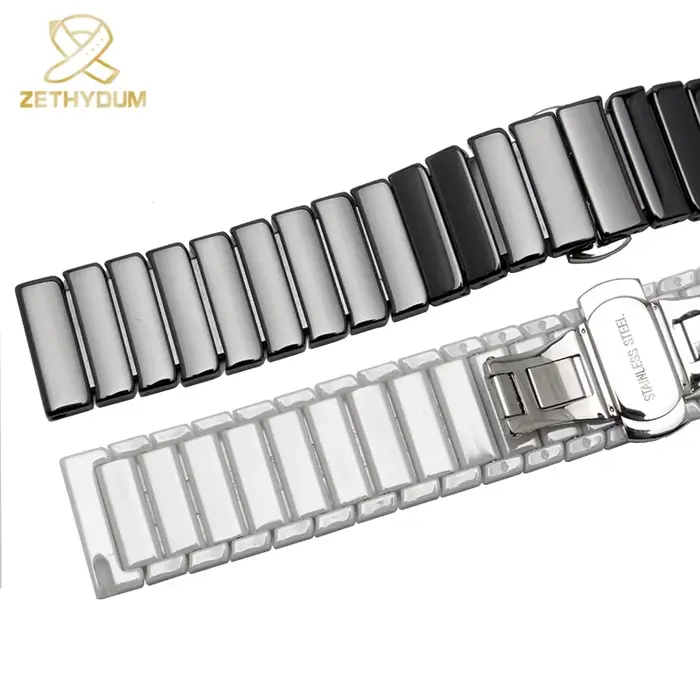 Bracelet de montre en céramique robuste et élégant pour homme et femme, parfait pour toutes les occasions et cadeaux spéciaux