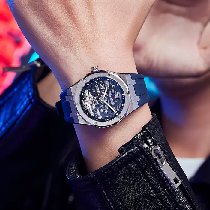 Montre mécanique automatique squelette de luxe AILANG - Montre-bracelet sport lumineuse et étanche pour homme