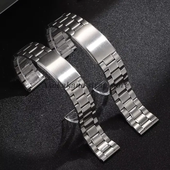Bracelet de montre en acier inoxydable argenté