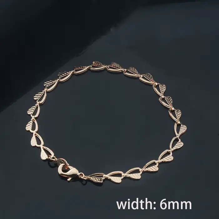Bracelet court pour femmes et hommes, 16cm-19cm, 585 or rose, lien de document, Rolo Equipé